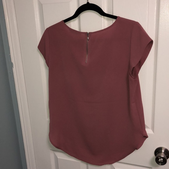 ONLY mauve shirt sleeve blouse zipper back size s - Picture 4 of 6